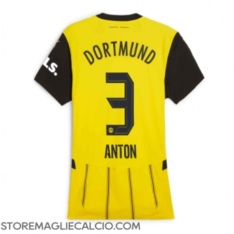 Borussia Dortmund Waldemar Anton #3 Maglia Gara Casa Repliche 2024-25 Donna Maniche Corte